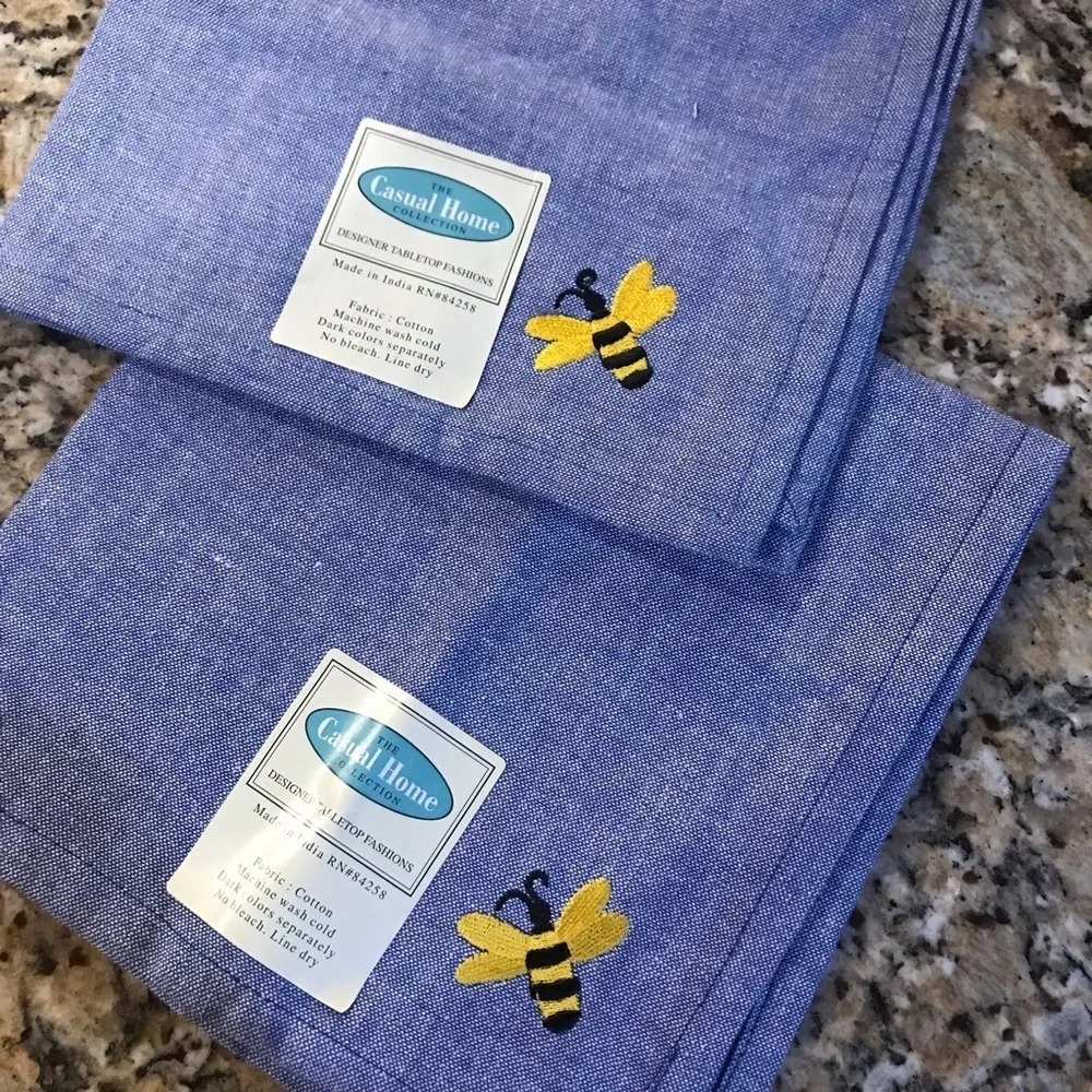 🐝Denim Bumblebee Dinner Napkins